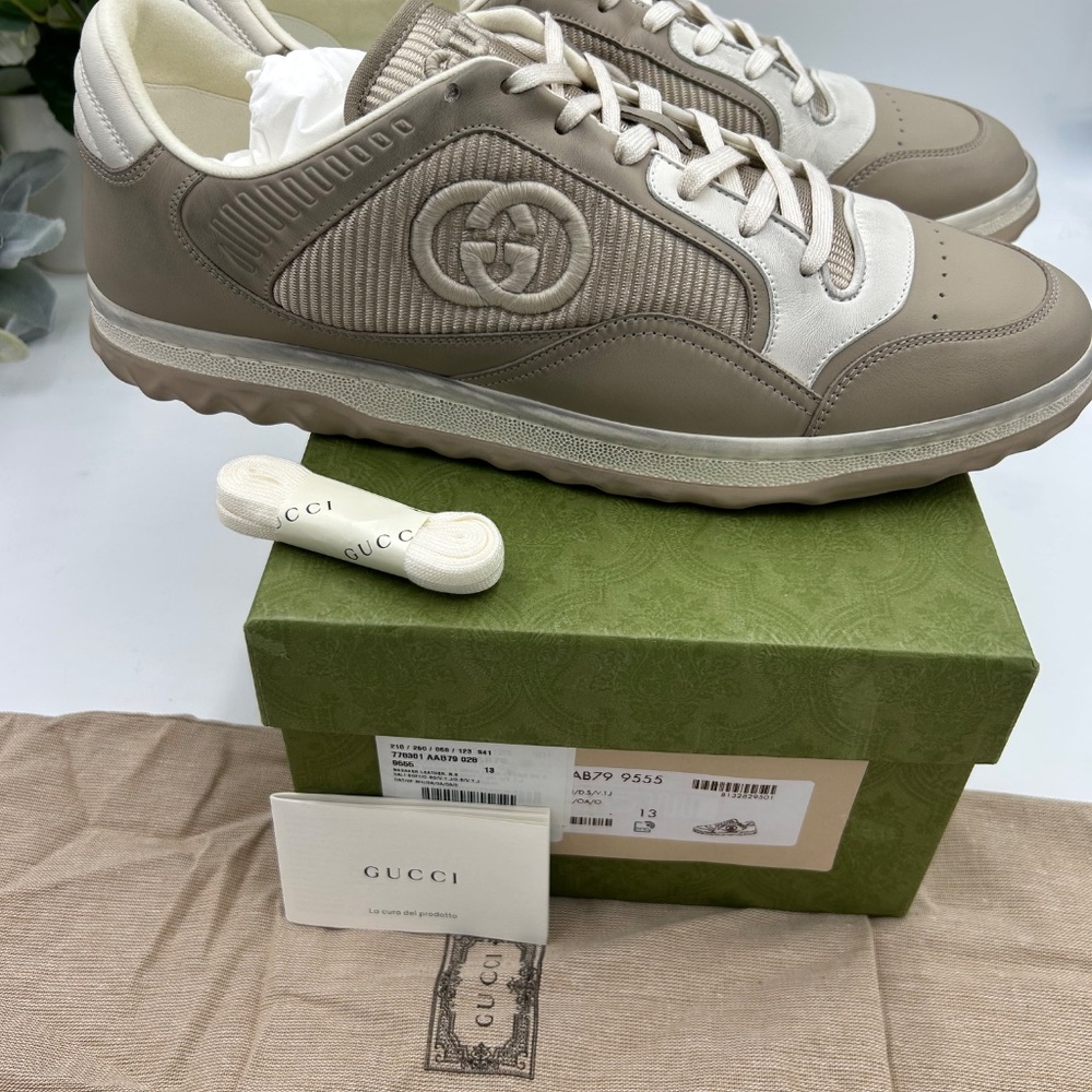 Men’s Gucci Mac 80 Dune Color Way low top sneakers size 13 made in Italy - Picture 4 of 11